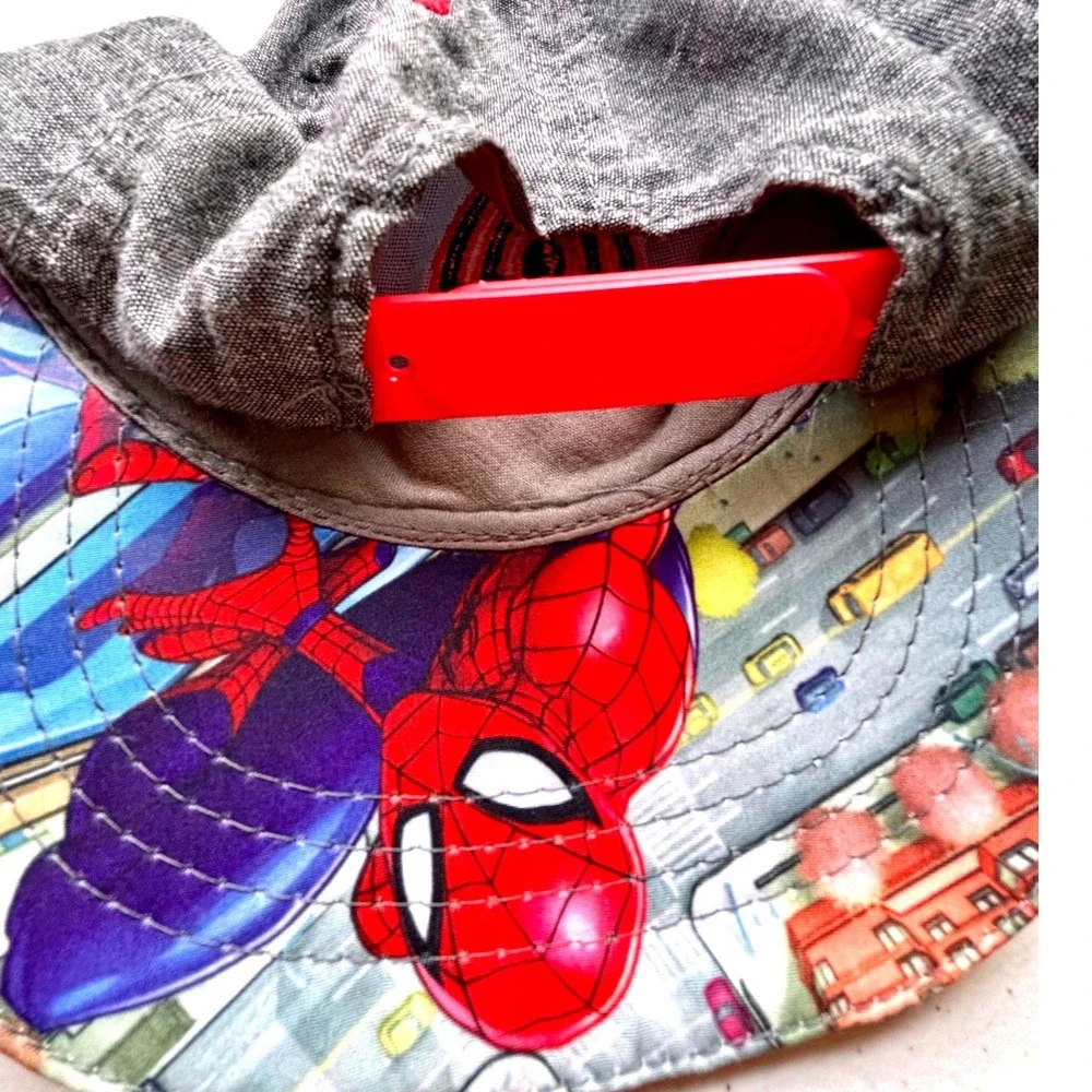 Marvel Spider-Man Pajama Set Kids 4/5 T Red Grey 3-Piece Top Pants Hat Bundle